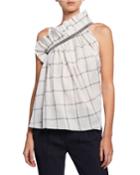 One-shoulder Windowpane