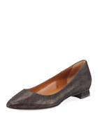 Perla Pebbled Metallic Ballet Flat