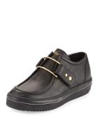 Leather Platform Golden Buckle