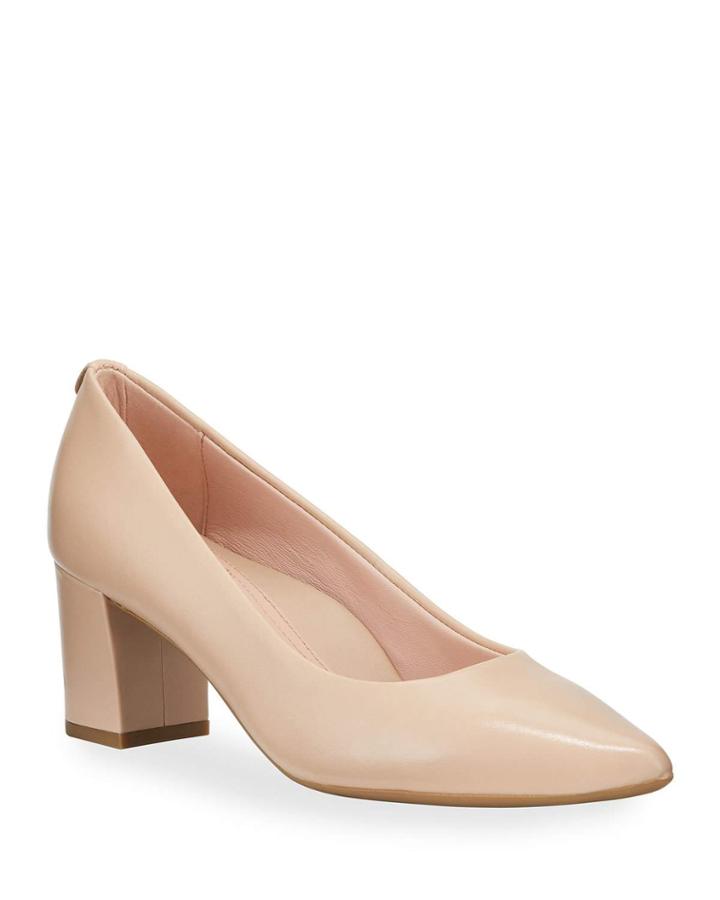 Madline Leather Block-heel Pumps