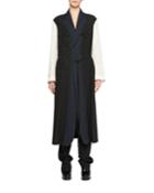 Oversized Mixed-media Belted Robe-style Coat
