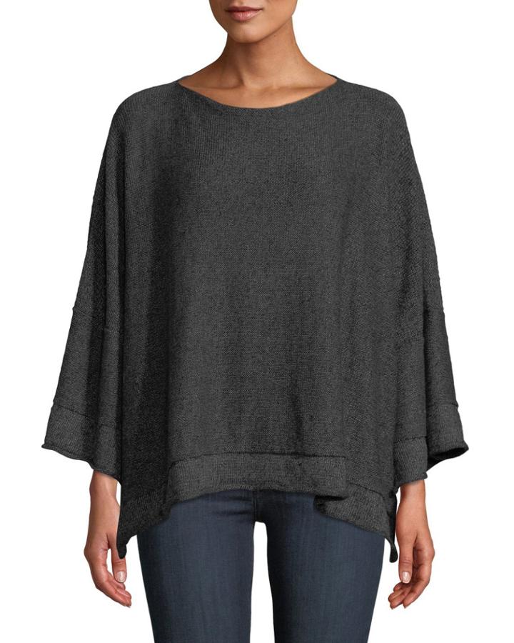 Square Short-sleeve Linen-blend