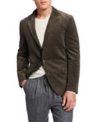 Men's Velvet Traditional Deconstructed Blazer