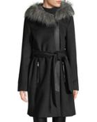 Faux-fur Hooded Coat