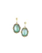 Triplet Oval Crivelli Drop Earrings W/