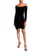 Sara Velvet Off-shoulder Cocktail Dress