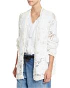 Intarsia Oversized Cardigan, White