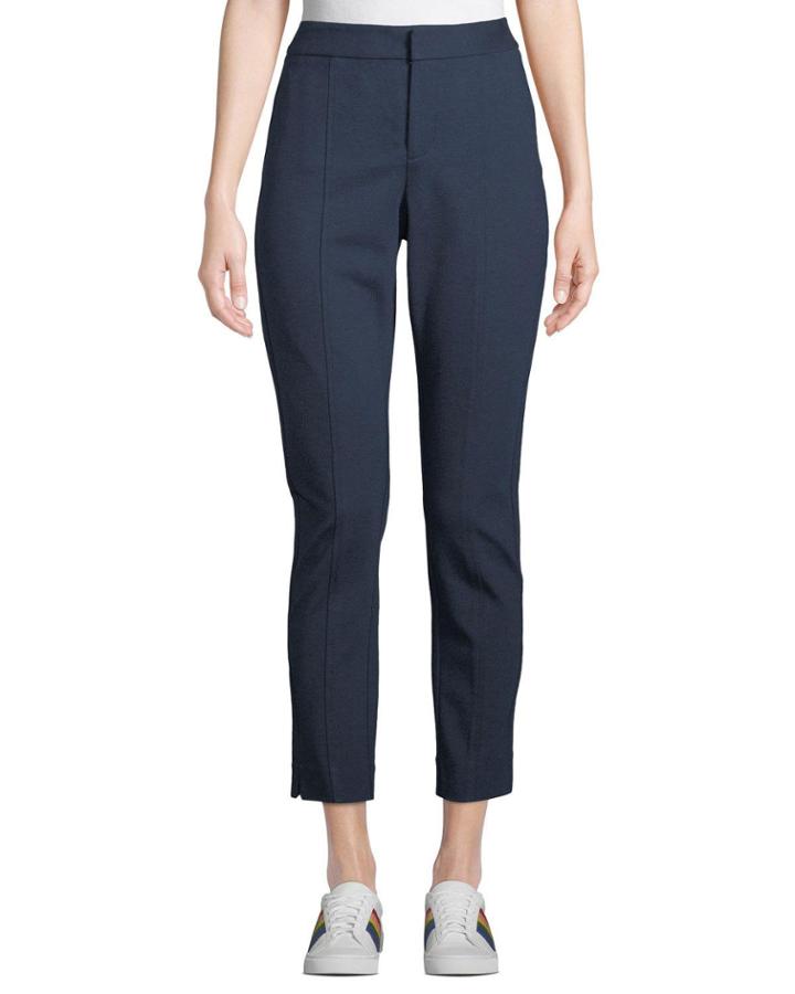 Mid-rise Ponte-knit Ankle Trouser Pants