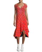 Cold-shoulder Polka Dot
