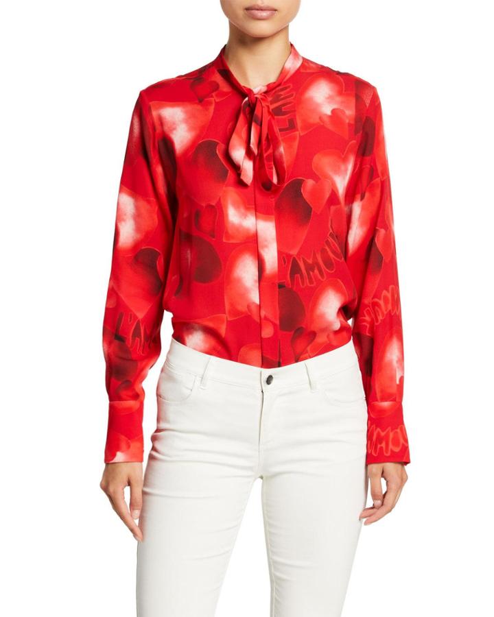 Heart-print Long-sleeve