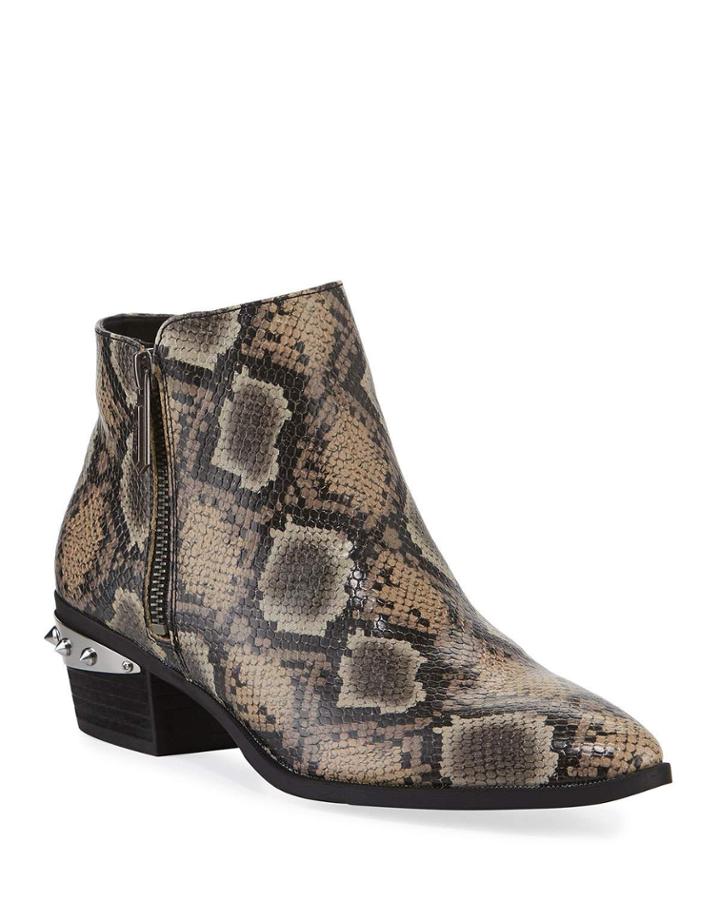 Highland Snake-print Zip Booties