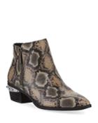 Highland Snake-print Zip Booties