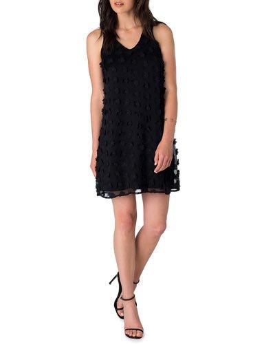 3-dimensional Floral Halter Dress, Black
