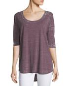 Scoop-neck Half-sleeve Tee