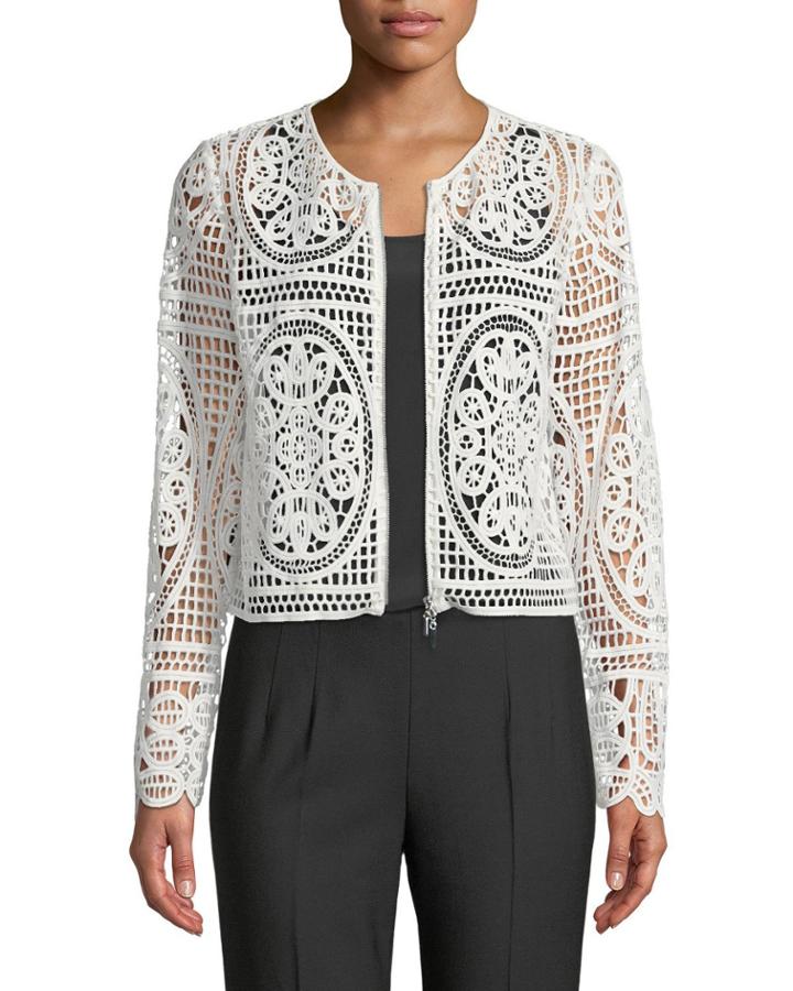 Diane Crochet Lace Zip-front Jacket