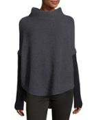 Mousse Ribbed-sleeve Poncho