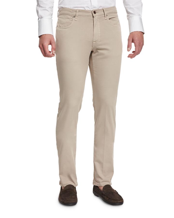 Ray Regular-fit Five-pocket Pants, Tan