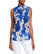 Trixie Floral-print Sleeveless Ruffle Blouse