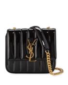 Vicky Monogram Ysl Small Quilted Patent Leather Crossbody Bag