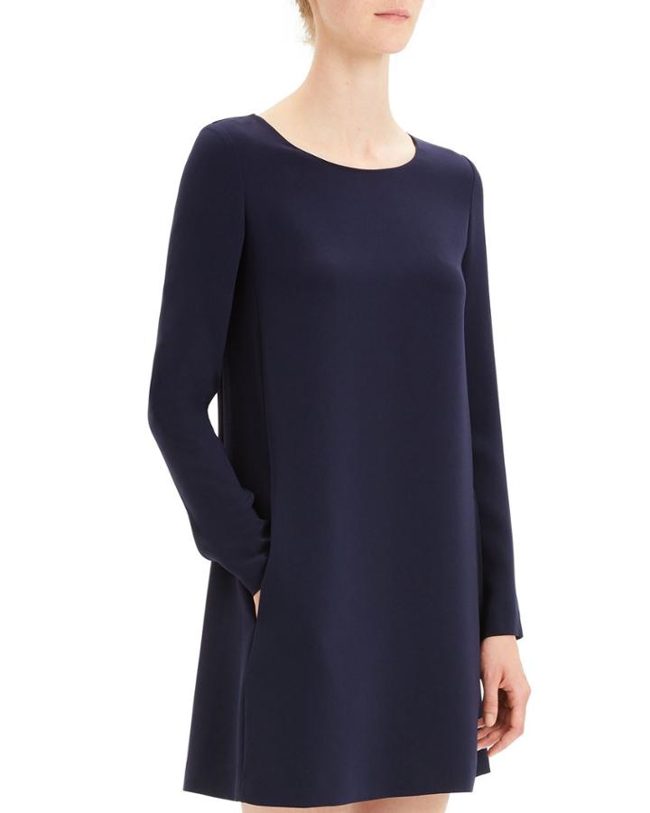 Paneled Crepe Long-sleeve