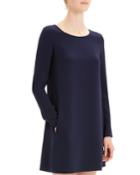Paneled Crepe Long-sleeve