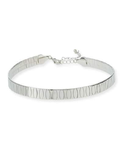Etched Silvertone Choker