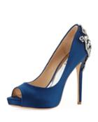 Karolina Embellished Peep-toe Pump