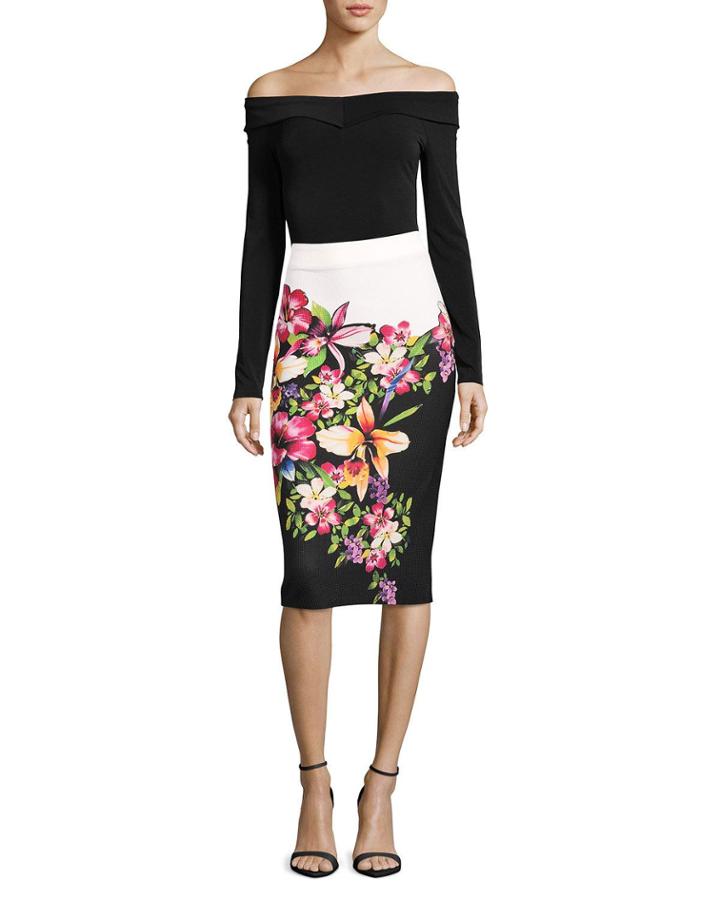 Floral-printed Pencil