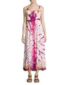 Sleeveless Tie-dye Maxi Dress, Rust