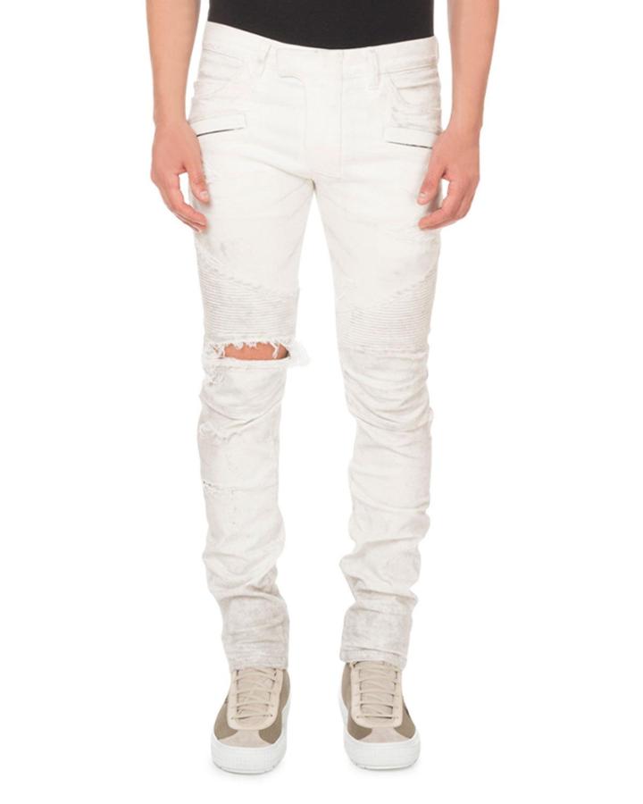 Men's Biker Destroy Tapered Pants