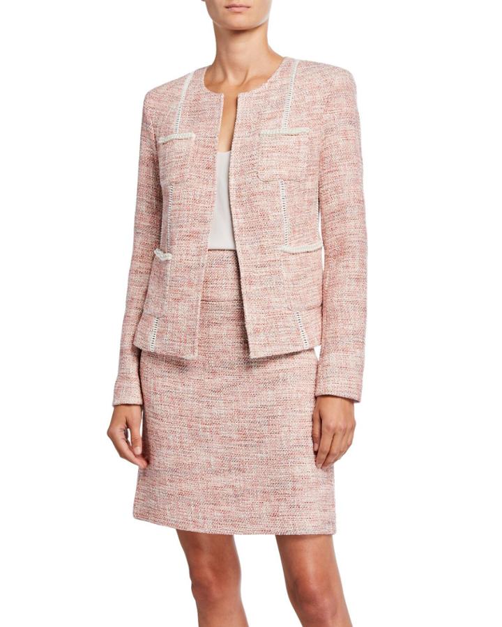 Metallic Boucle Pearly-pocket Jacket