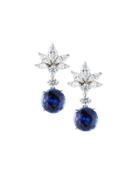 Marquise Cluster Cubic Zirconia & Synthetic Sapphire Earrings