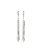 18k White Gold Diamond Thin Deco Earrings