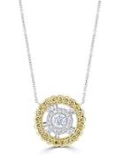 18k Two-tone Circle Of Life Diamond Pendant Necklace