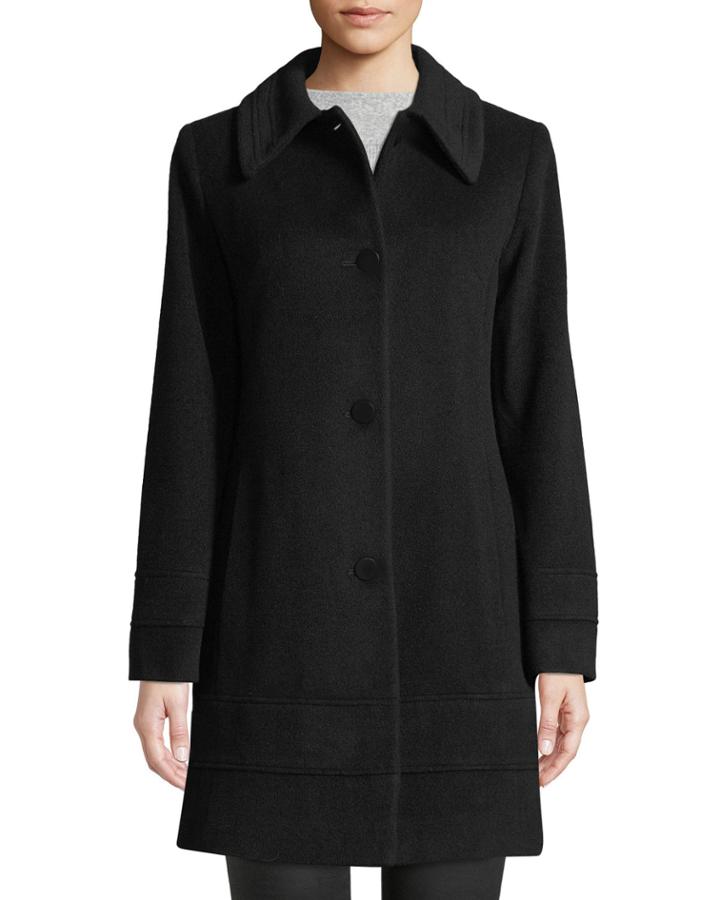 Wool-blend Fitted Coat