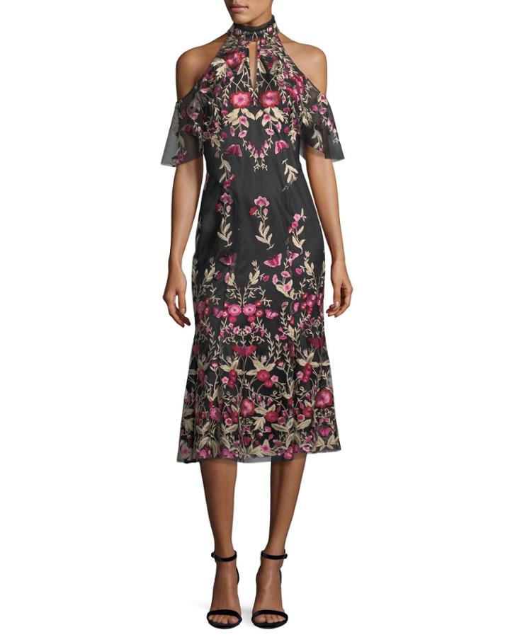 Sausalito Mesh Cold-shoulder Cocktail Dress