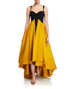 Sweetheart Taffeta High-low Sleeveless Gown