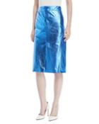 Metallic Faux-leather A-line