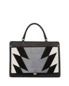 Like M Top-handle Metallic Calf Hair Bag