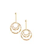 Crystal Circle Orbit Earrings, Yellow