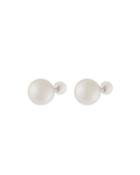 18k Double Pearl-back Earrings