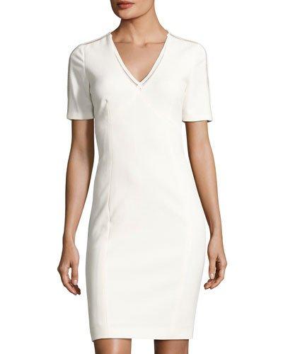 Kimmy Ladder-stitch Dress, White