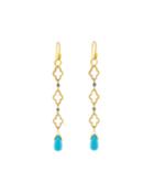 Jude Frances 18k Triple-clover Turquoise & Diamond Earring Charms, Women's