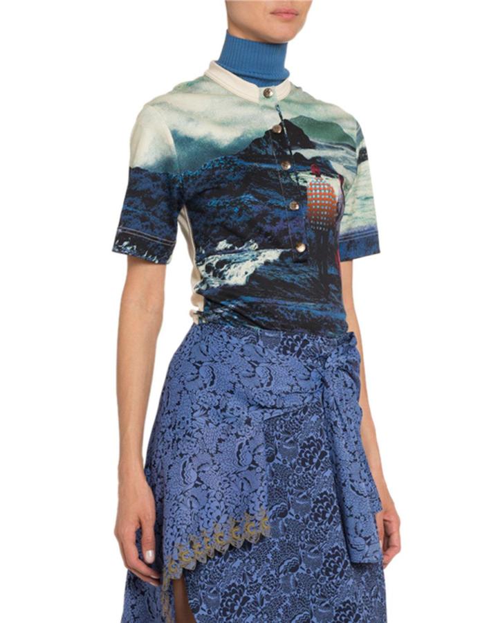 Landscape -print Cotton T-shirt