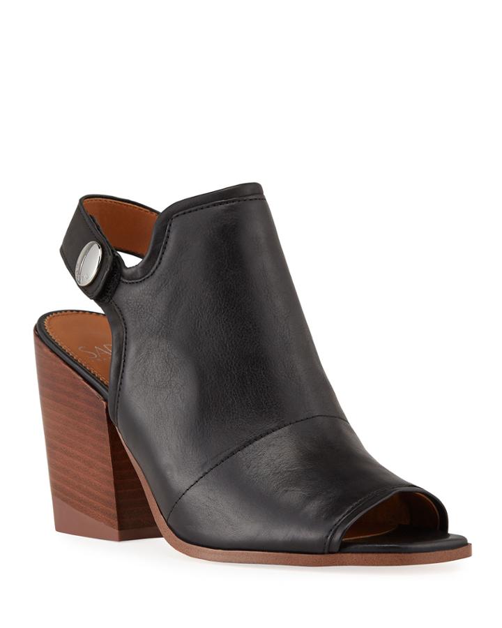 Icelynn Leather Slingback Booties