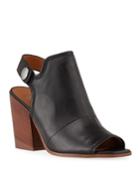 Icelynn Leather Slingback Booties