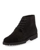 Tempra Suede Lace-up Boot, Black