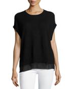 Cashmere-blend Pointelle-knit Top