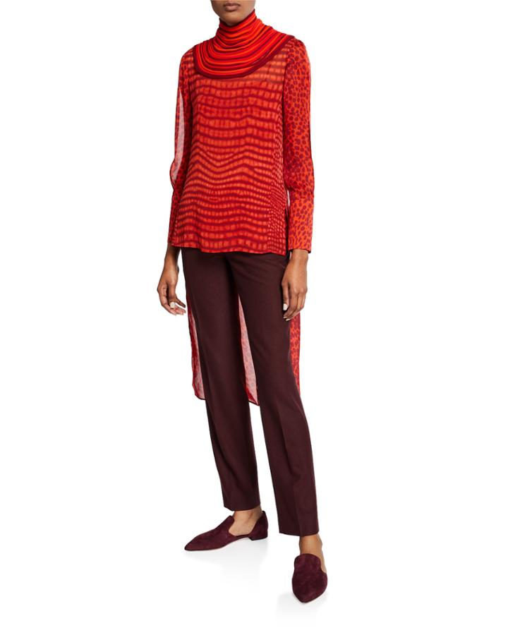High-neck Asymmetric Blouse