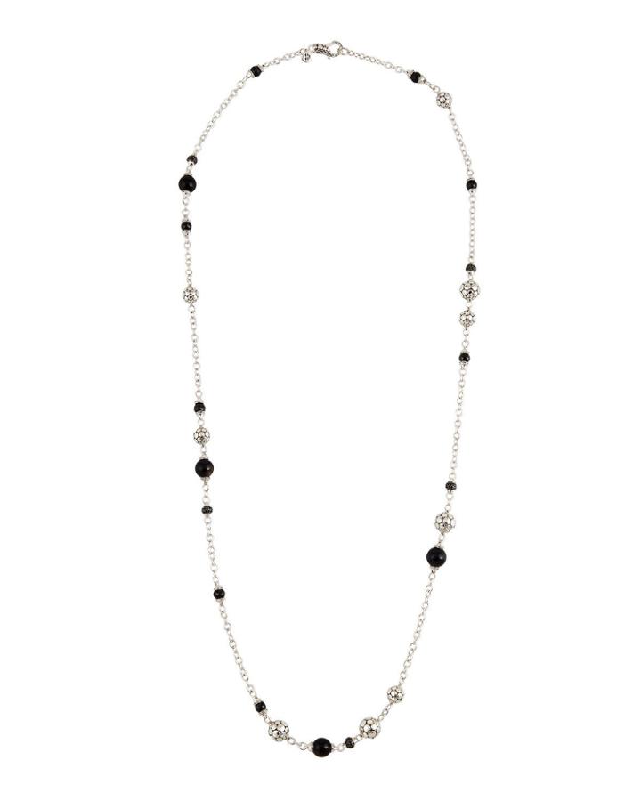 Dot Sautoir Necklace W/ Black Spinel &